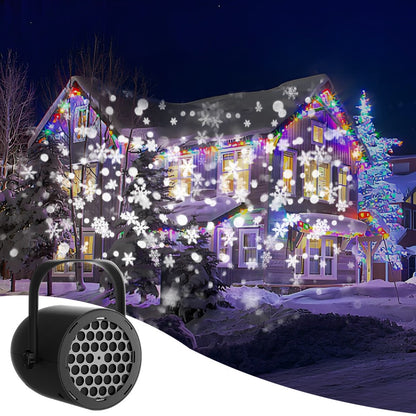Christmas LED Snowflake Projector Light Elk Xmas Moving Lamp Home Deco Landscape