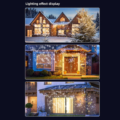 Christmas LED Snowflake Projector Light Elk Xmas Moving Lamp Home Deco Landscape